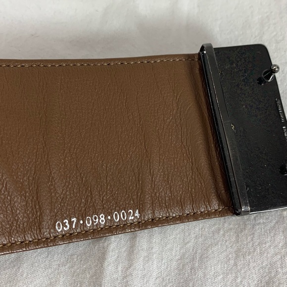 GUCCI Wide Brown Lizard and Leather Belt 70-28 main image 7